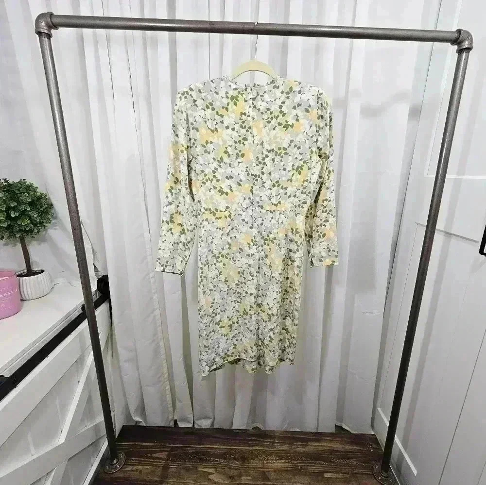Womens Size 6 Floral 100% Silk Long Sleeve Dress - Picture 2 of 11